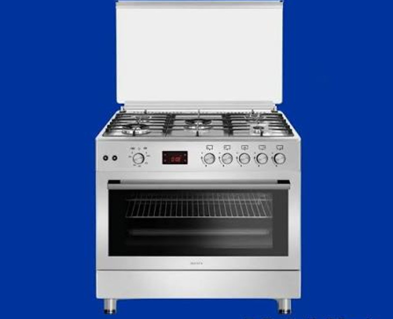 Maxi 60×90 Premium 5-Burner Gas Cooker with Oven & Grill – Stainless Steel, Auto-Ignition, High-Performance Home Cooking Range