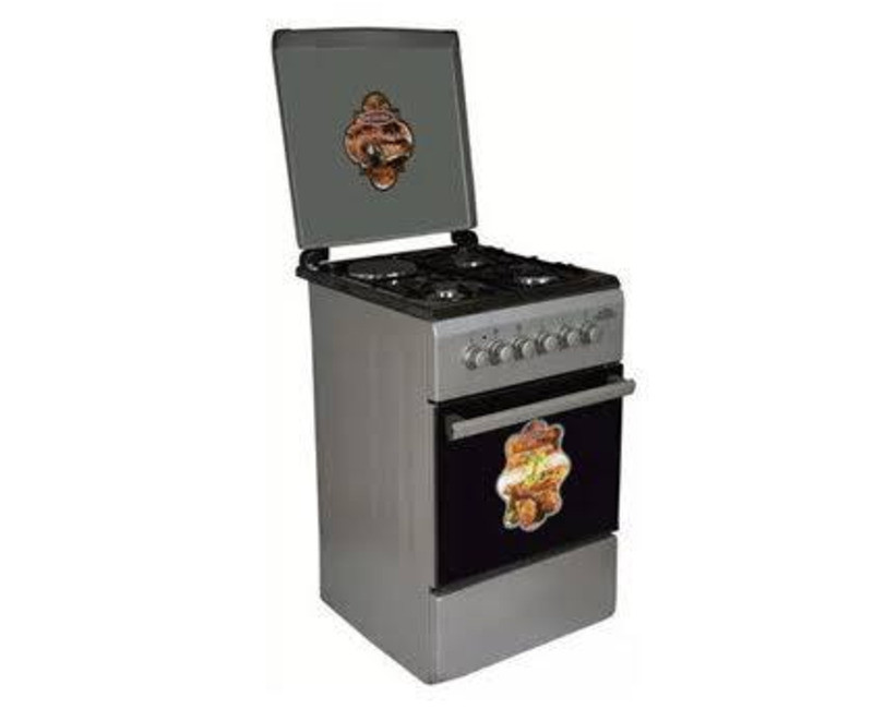 Royal RG-Series 4-Burner Gas Cooker with Oven & Grill – Stainless Steel | Auto Ignition | Durable Cast Iron Supports