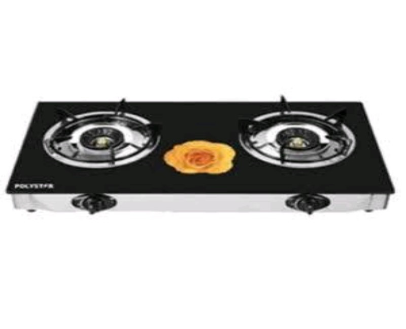 Polystar 2-Burner Table-Top Gas Cooker – Durable Stainless Steel, Fast Heating, Low Gas Consumption