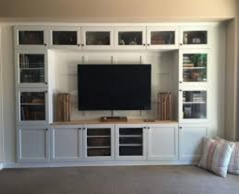 IKEA-Style Large Entertainment Center & Modular Media Wall Unit – Multi-Storage TV Console with Display Shelves and Cabinets