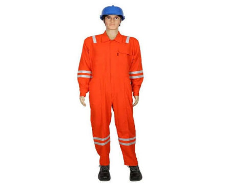 Bulwark FR Work Coverall – Fire Resistant Nomex Workwear, Orange, Multiple Pockets & Reflective Strips