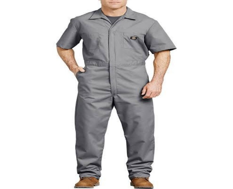 Dickies Industrial Coverall – Fire Resistant Cotton/Poly Blend Gray Heavy-Duty Workwear (Safety tools)