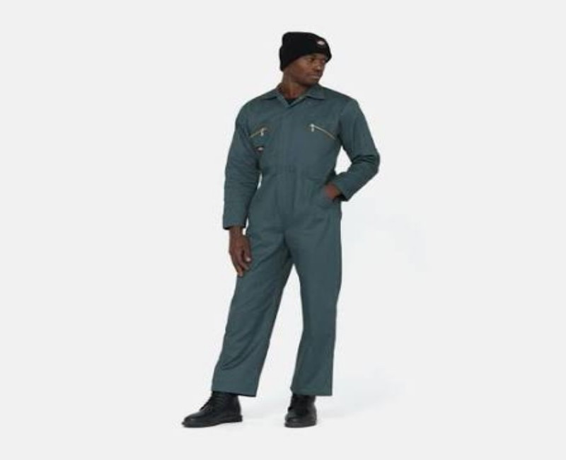 Dickies FR + WP Heavy Coverall – Fire Resistant & Waterproof Nomex/Cotton Blend with FR & Water-Resistant Coating (Dark Green) (Safety tools)