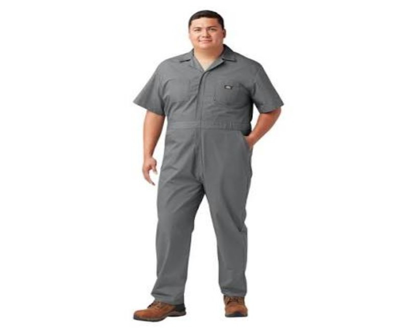 Dickies WP Rain Coverall – Waterproof PVC-Coated Polyester Coverall with Full Zip & Hood (Gray)