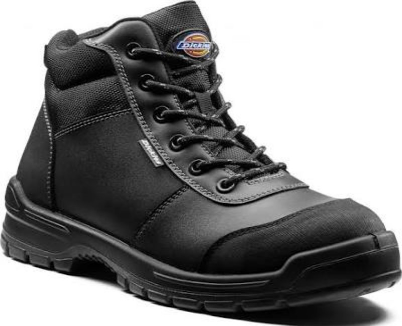 Dickies Industrial Safety Steel Toe Work Boot – Durable Leather, Slip & Oil Resistant Outsole, Comfortable All-Day Protection (black)