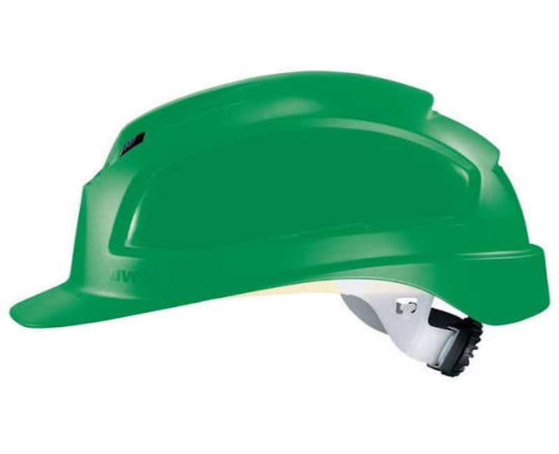 Uvex Pheos Industrial Safety Helmet – Lightweight ABS Shell, Ventilated Hard Hat with 3D Adjustable Suspension & Anti-Scratch Visor Compatibility(green)