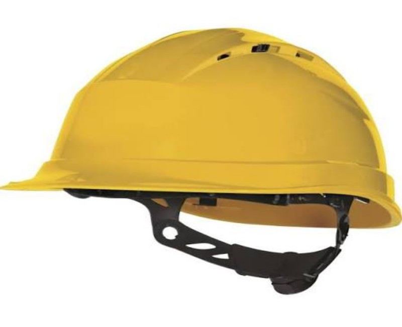 Delta Plus Quartz IV Safety Helmet – High-Strength Polypropylene Hard Hat with Adjustable Harness & Heat-Resistant Shell(yellow)